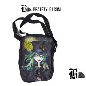 Victorian gothic messenger bag style purse canvas bag